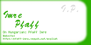 imre pfaff business card